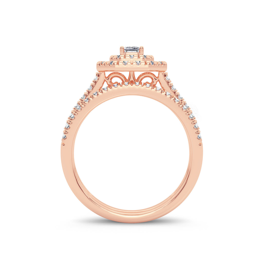 Romantic 14k Rose Gold Lab Diamond Engagement Ring