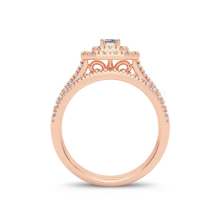 Romantic 14k Rose Gold Lab Diamond Engagement Ring