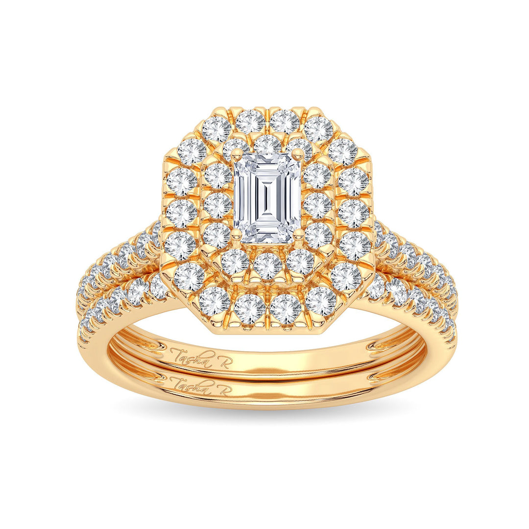 Elegant 14k Yellow Gold 1CT Lab Diamond Engagement Ring