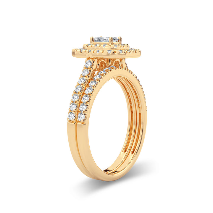 Elegant 14k Yellow Gold 1CT Lab Diamond Engagement Ring