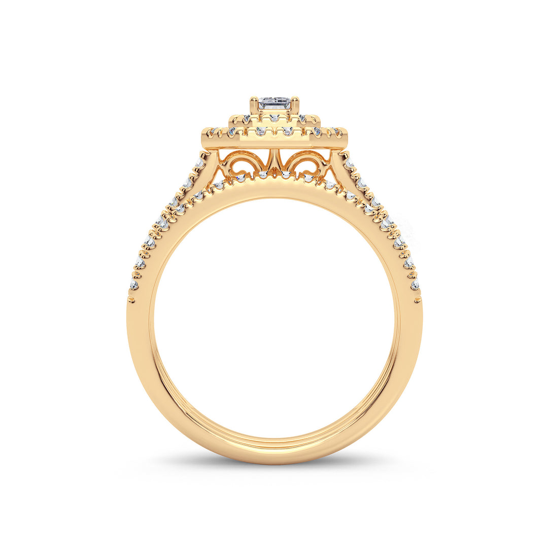 Elegant 14k Yellow Gold 1CT Lab Diamond Engagement Ring