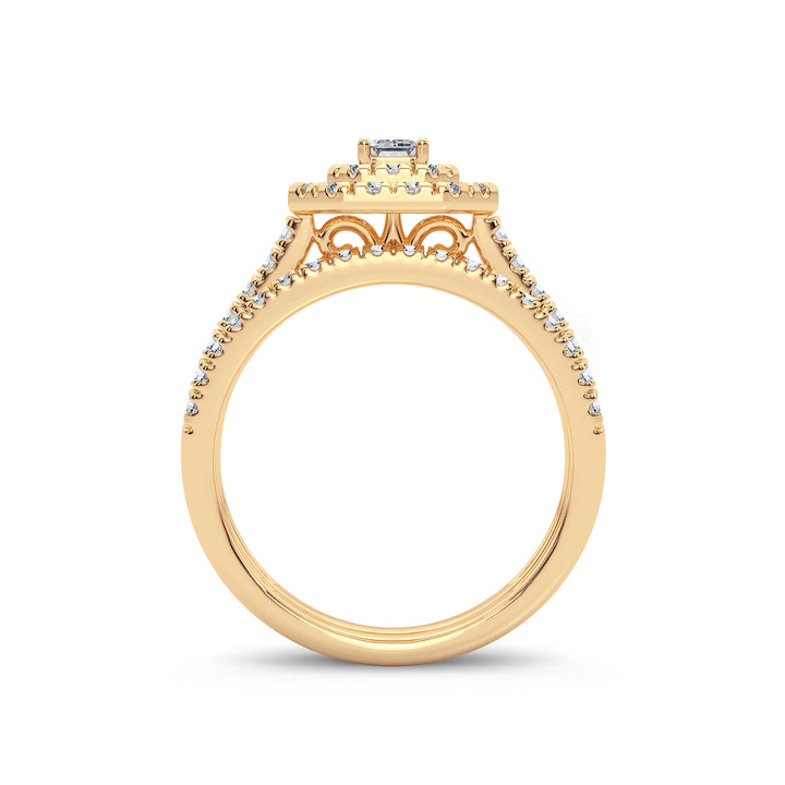 Elegant 14k Yellow Gold 1CT Lab Diamond Engagement Ring