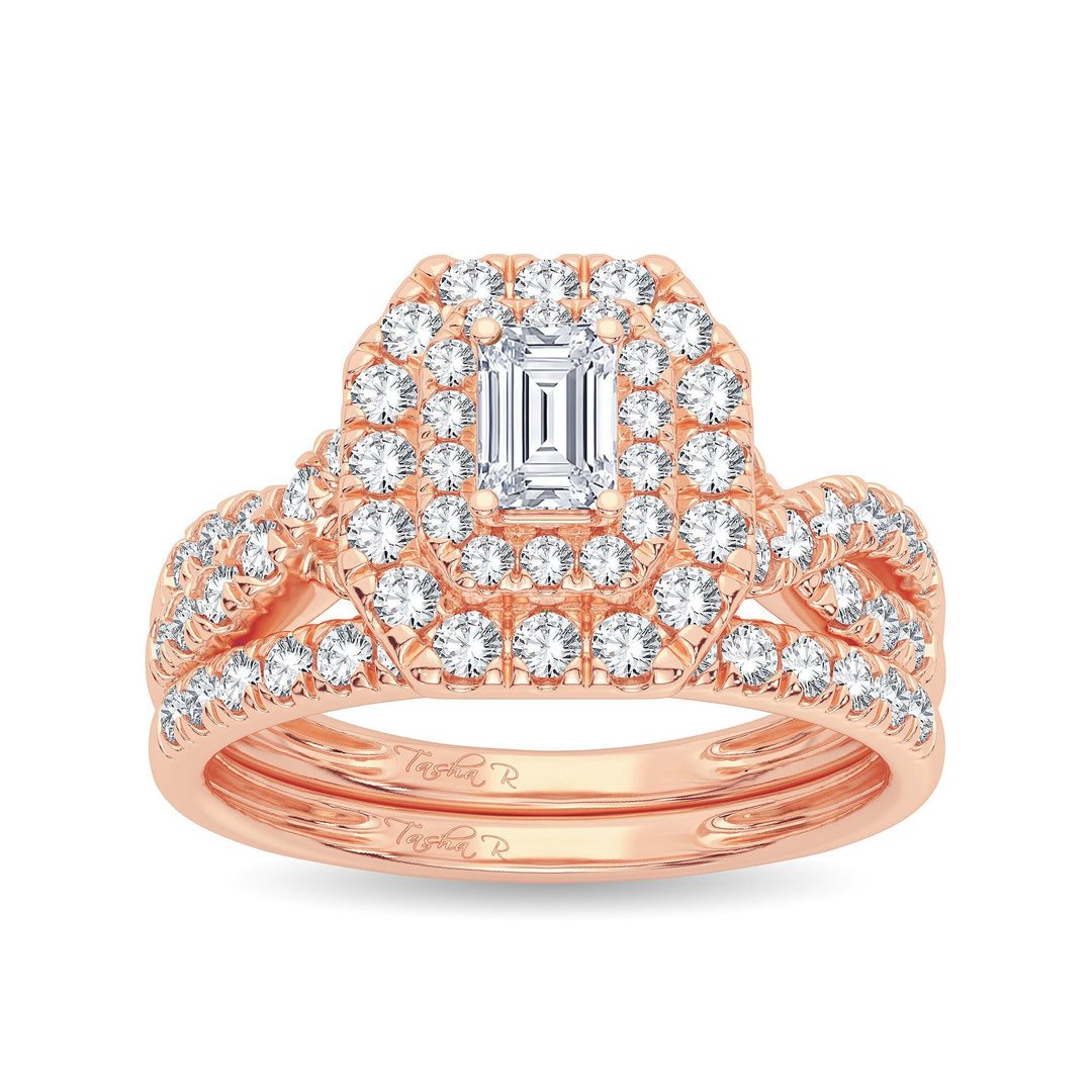 14K Rose Gold 1.00CT Diamond Bridal Ring