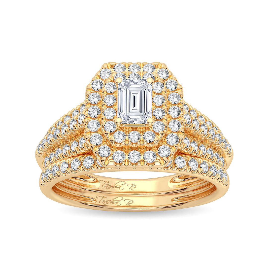 14K Yellow Gold 1.00CT Diamond Bridal Ring