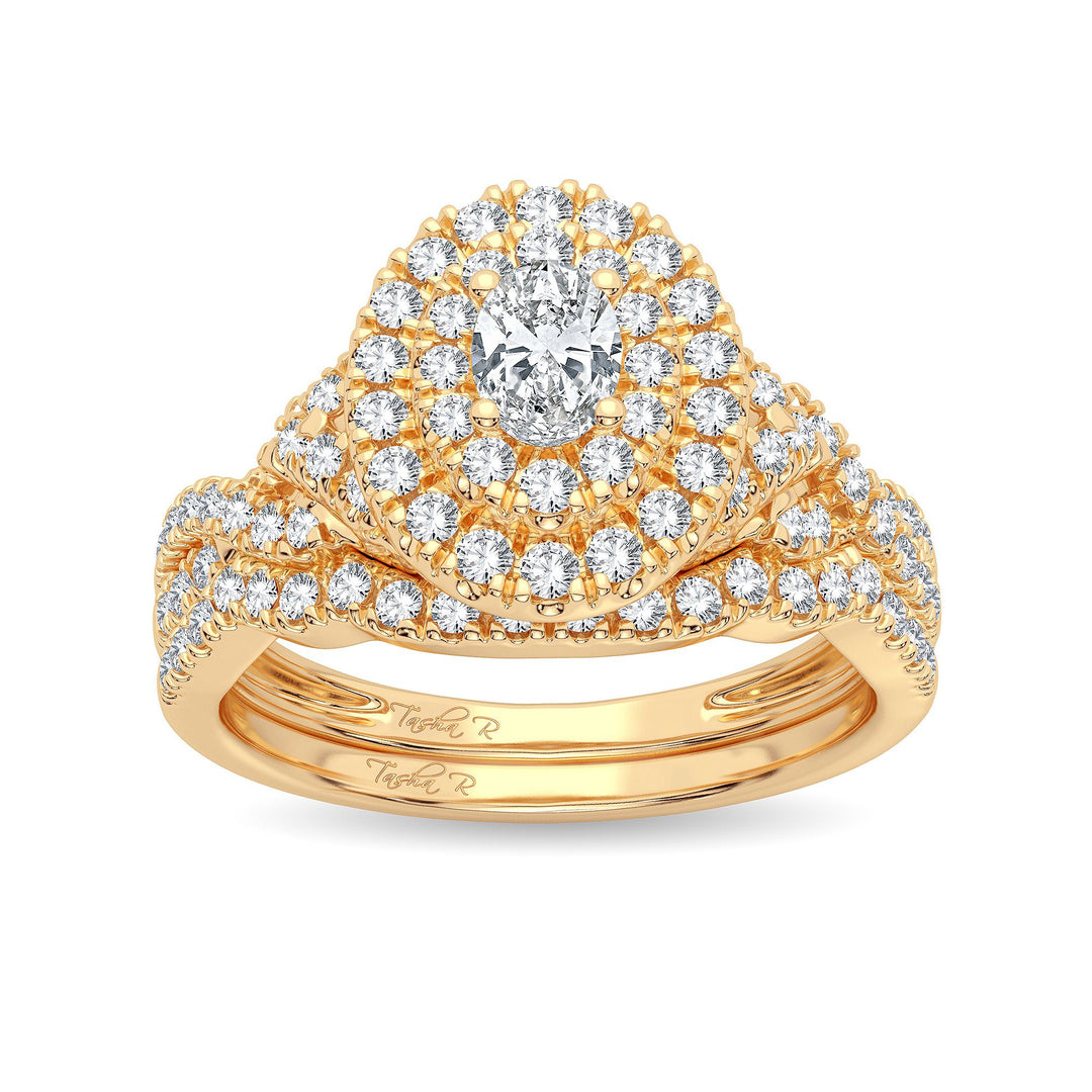 14K Yellow Gold Lab Diamond Bridal Ring - 1CT Elegance