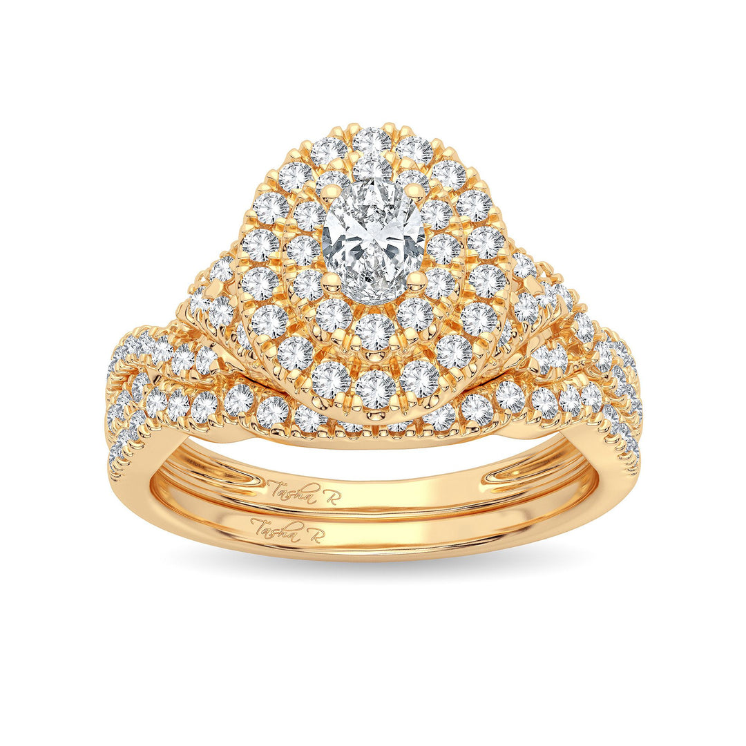 14K Yellow Gold 1.00CT Diamond Bridal Ring