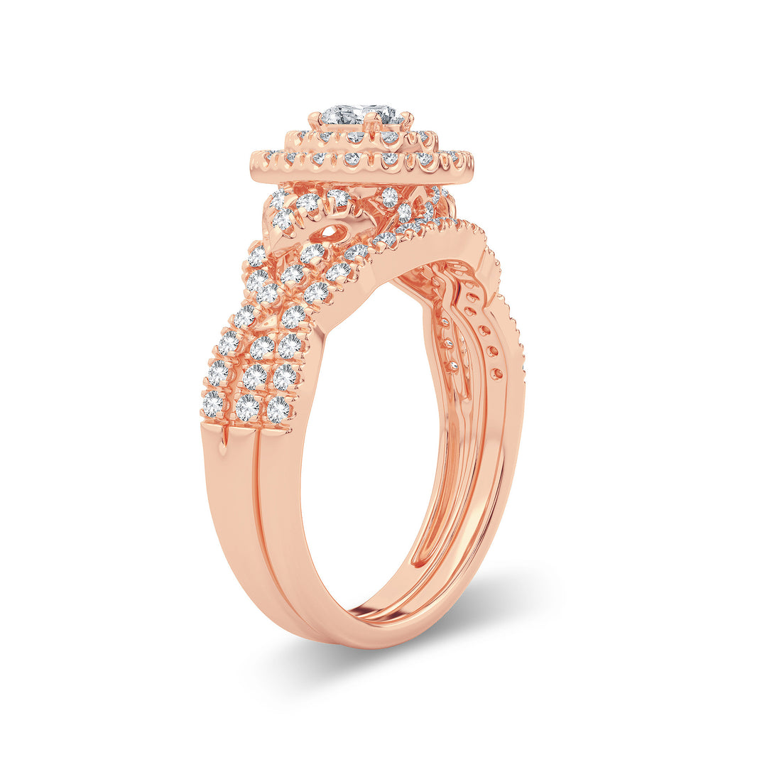 Elegant 14k Rose Gold 1CT Lab Diamond Engagement Ring