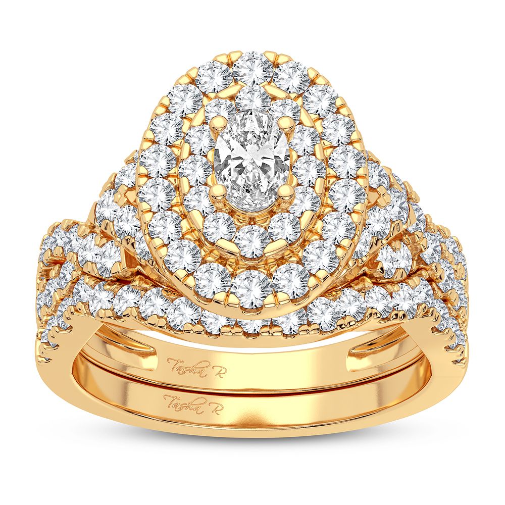 14K Yellow Gold Lab Diamond Bridal Ring - 1.50CT Elegance
