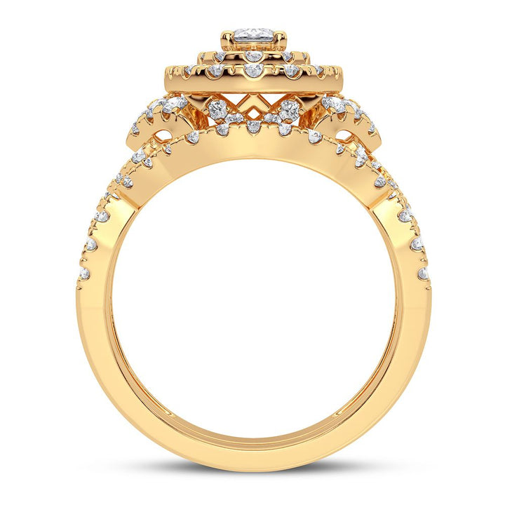 14K Yellow Gold Lab Diamond Bridal Ring - 1.50CT Elegance