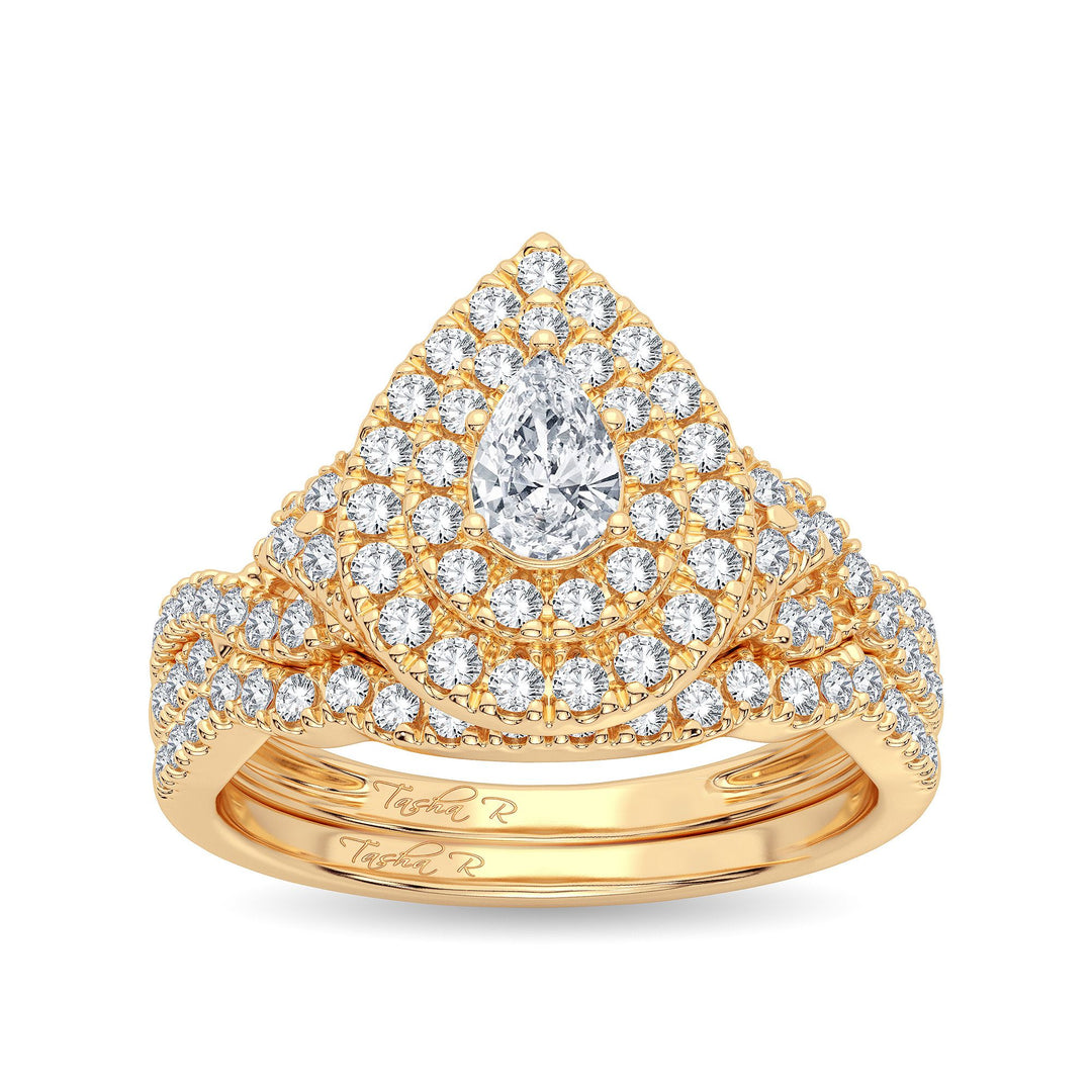 14K Yellow Gold 1.00CT Diamond Bridal Ring