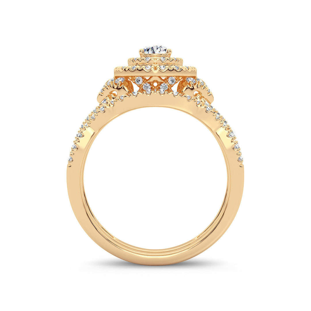 14K Yellow Gold 1CT Lab Diamond Engagement Ring