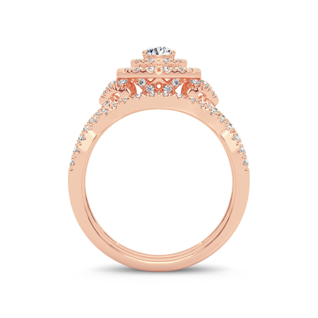 Timeless 14k Rose Gold 1CT Lab Diamond Engagement Ring