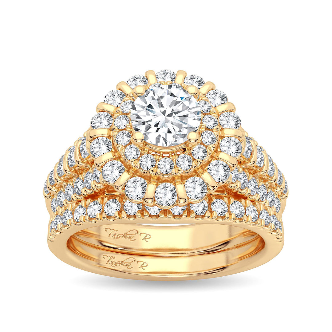 14K Yellow Gold 2.00CT Diamond Bridal Ring