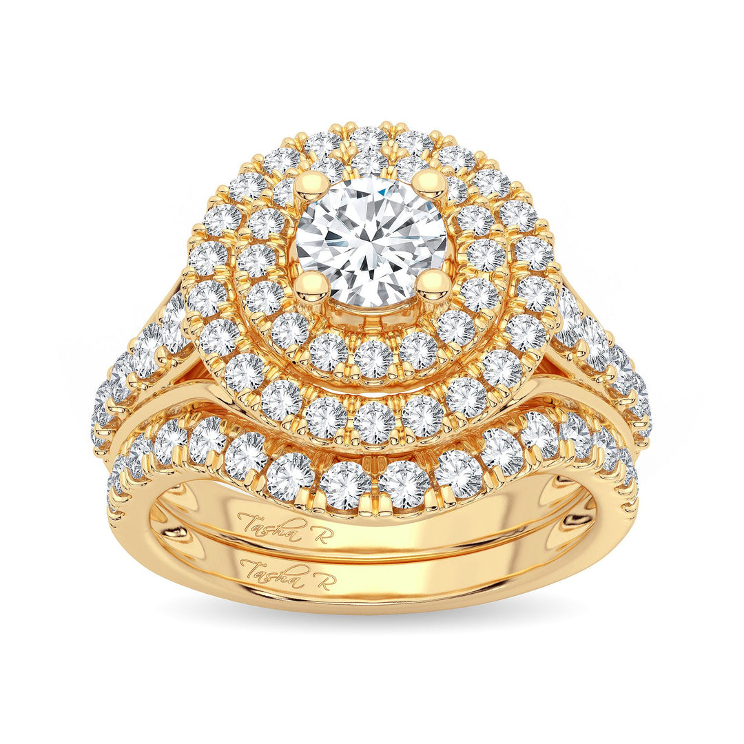 14K Yellow Gold 2.00ct Diamond Bridal Ring