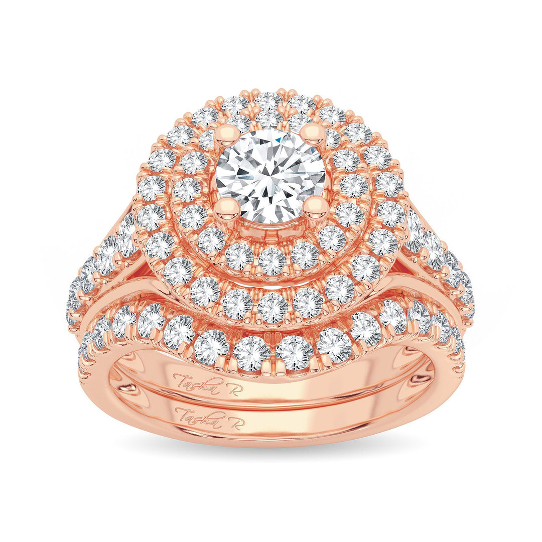 14K Rose Gold 2.00ct Diamond Bridal Ring