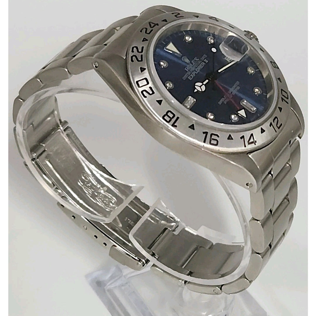 Stainless Steel Rolex Explorer II Watch, 40MM After Market Blue Dial Ref 16570