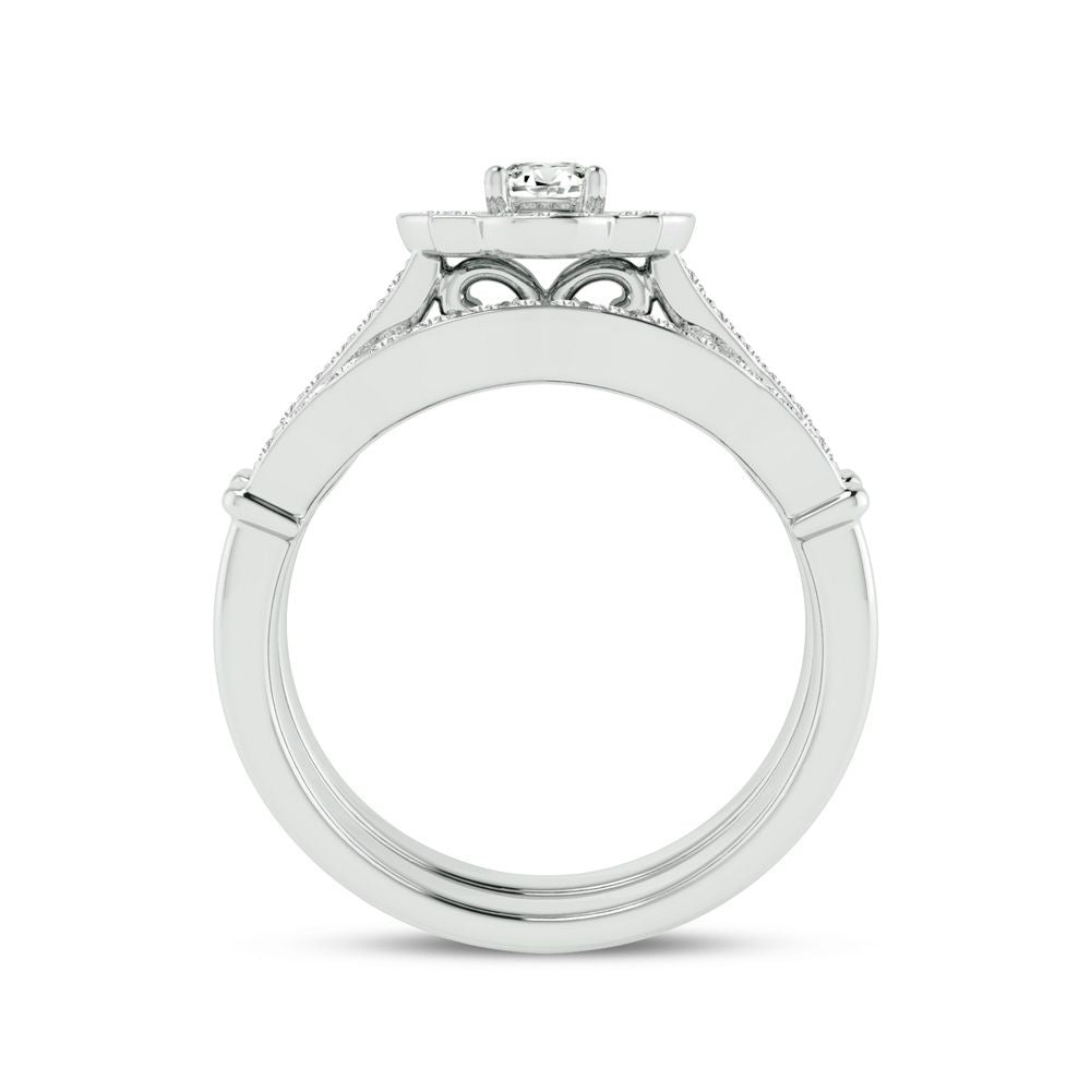 Timeless 14k White Gold Lab Diamond Bridal Ring (0.50ct)