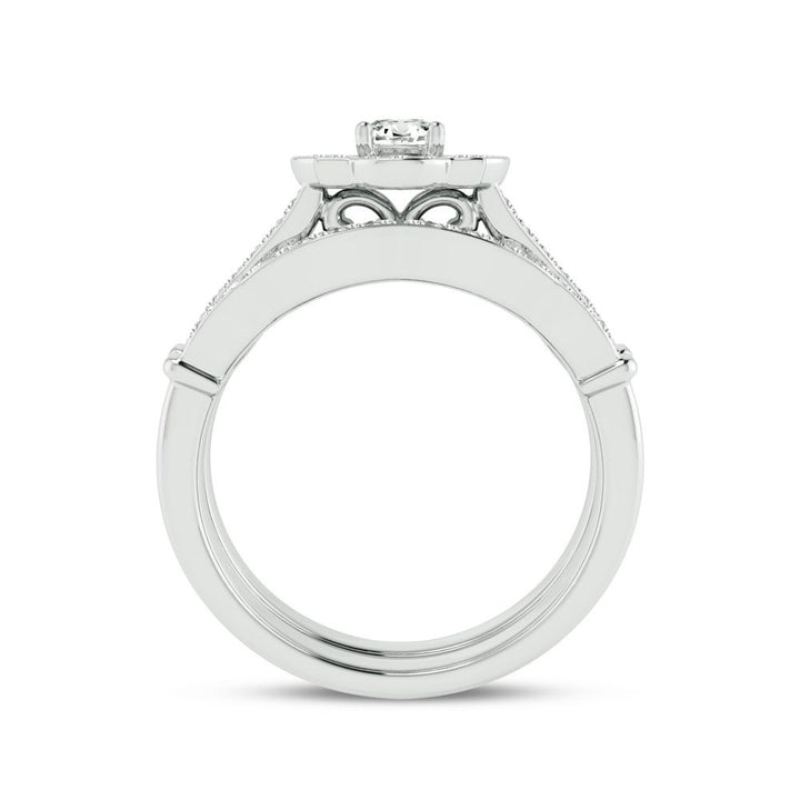 Timeless 14k White Gold Lab Diamond Bridal Ring (0.50ct)