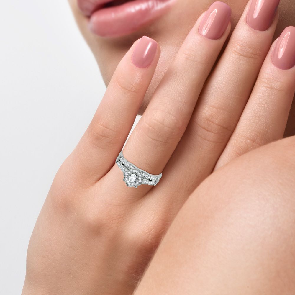 Timeless 14k White Gold Lab Diamond Bridal Ring (0.50ct)