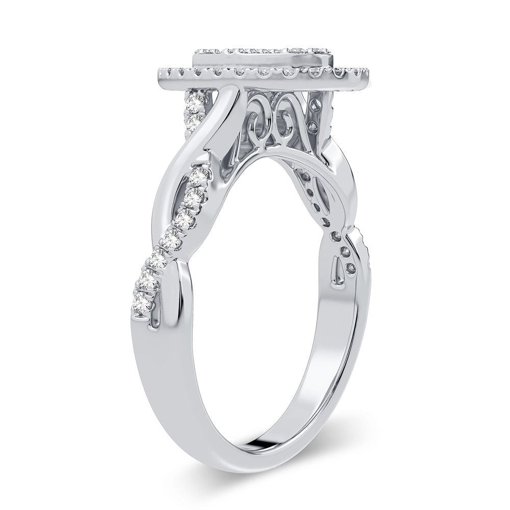 Luminous 14k White Gold Lab Diamond Womens Ring