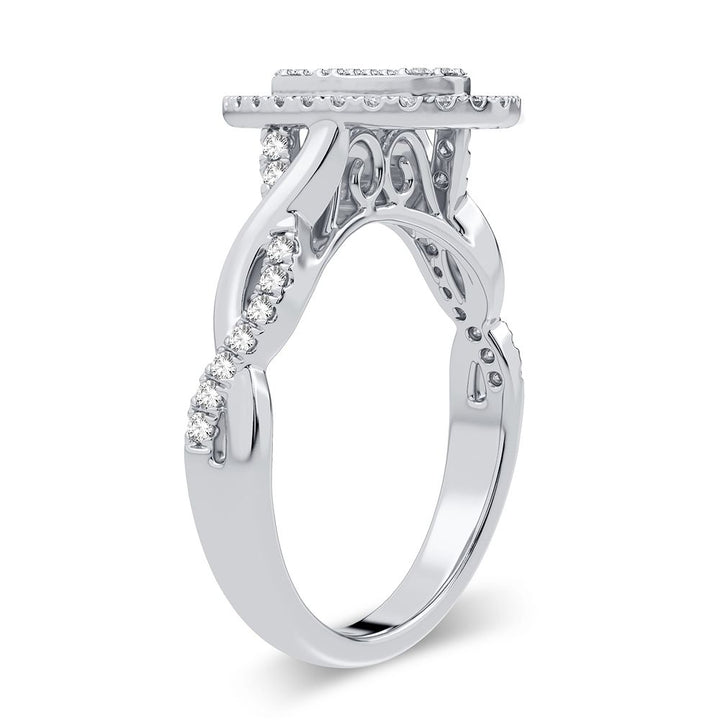 Luminous 14k White Gold Lab Diamond Womens Ring