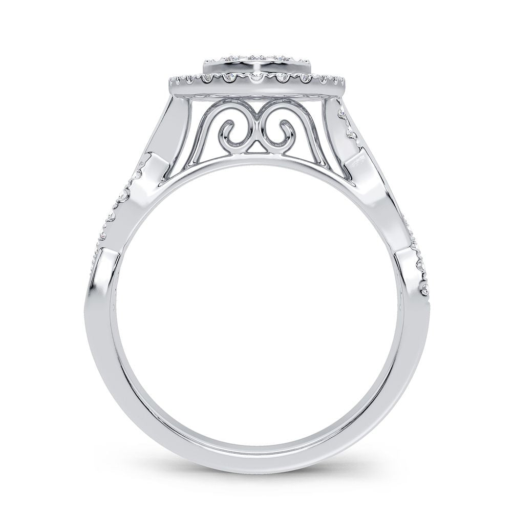 Luminous 14k White Gold Lab Diamond Womens Ring