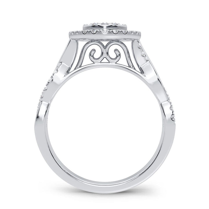 Luminous 14k White Gold Lab Diamond Womens Ring