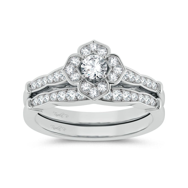 Sparkling 14k White Gold Lab Diamond Bridal Ring (0.50ct)