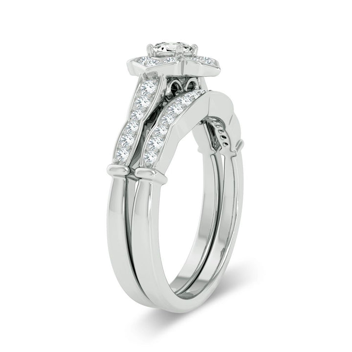 Sparkling 14k White Gold Lab Diamond Bridal Ring (0.50ct)