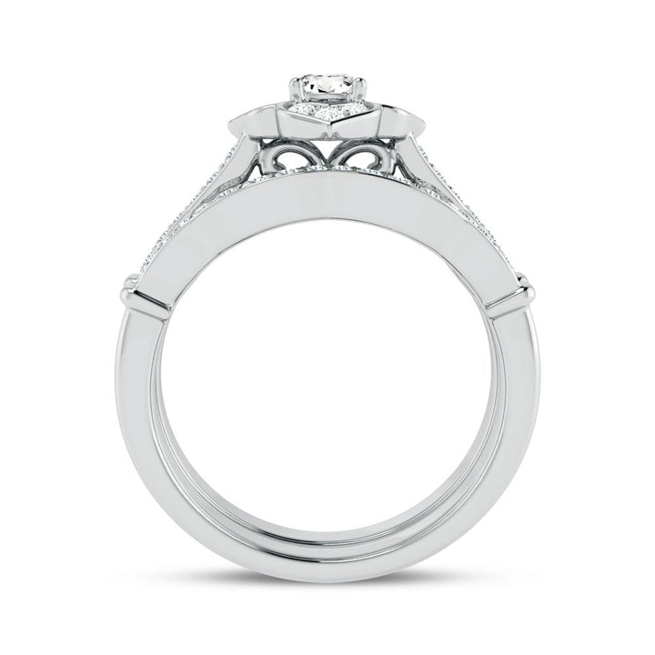 Sparkling 14k White Gold Lab Diamond Bridal Ring (0.50ct)