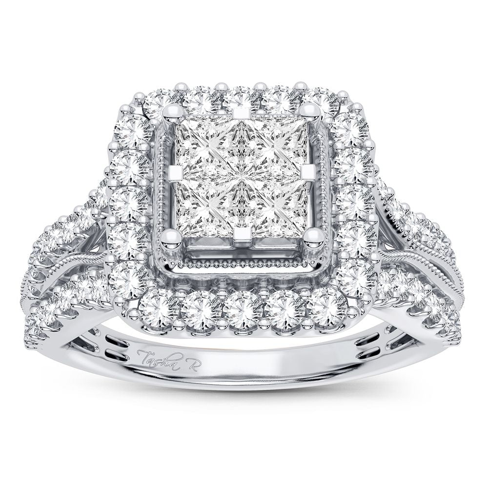 14k White Gold Lab-Created 1CT Diamond Engagement Ring