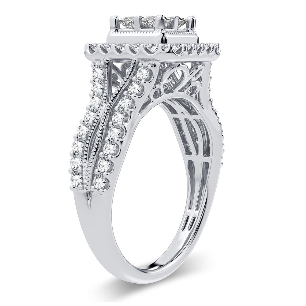 14k White Gold Lab-Created 1CT Diamond Engagement Ring