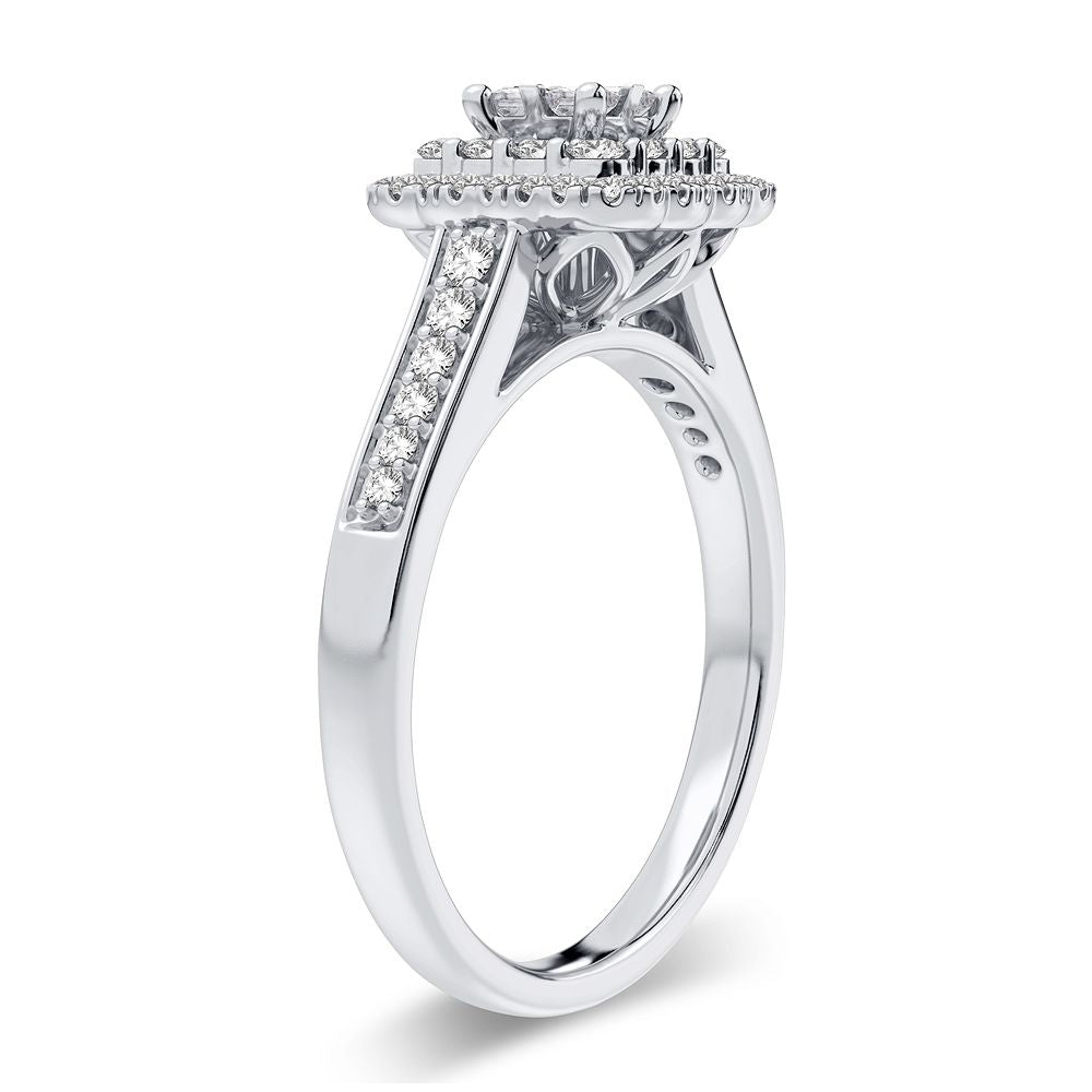 Elegant 14K White Gold 0.50CT Lab Diamond Ring