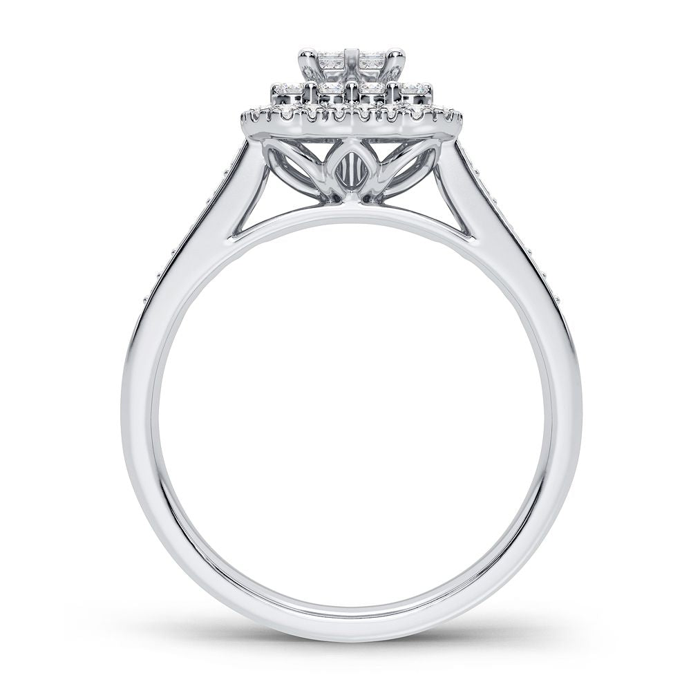Elegant 14K White Gold 0.50CT Lab Diamond Ring