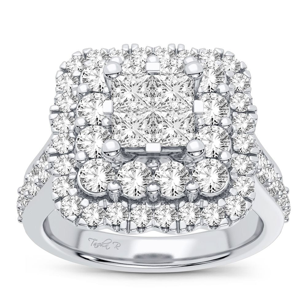 Brilliant 14K White Gold Lab Diamond Bridal Ring