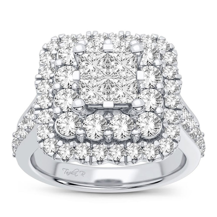 Brilliant 14K White Gold Lab Diamond Bridal Ring
