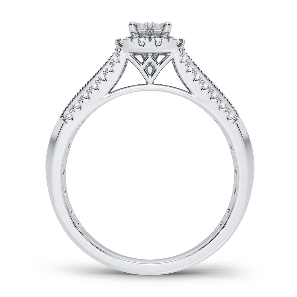 Timeless 14K White Gold Lab Diamond Engagement Ring (0.50CT)