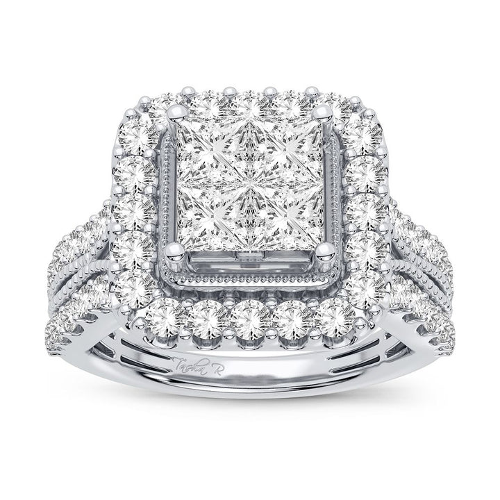 14k White Gold 2CT Lab Diamond Womens Engagement Ring