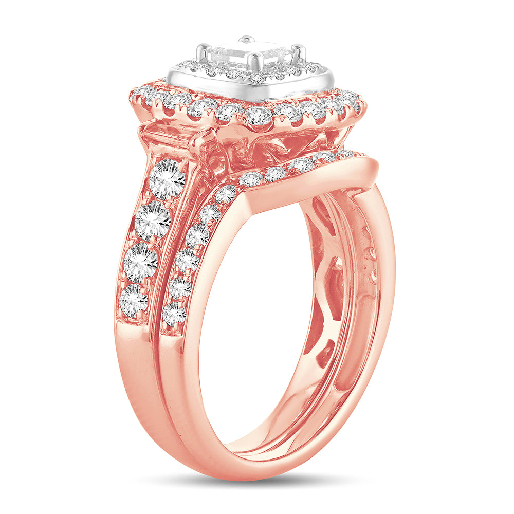 14K Rose Gold 2.00CT Diamond Bridal Ring