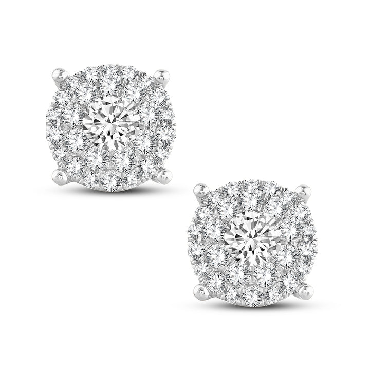 Luminous 14k Yellow Gold Lab Diamond Stud Earrings - 1.54CT