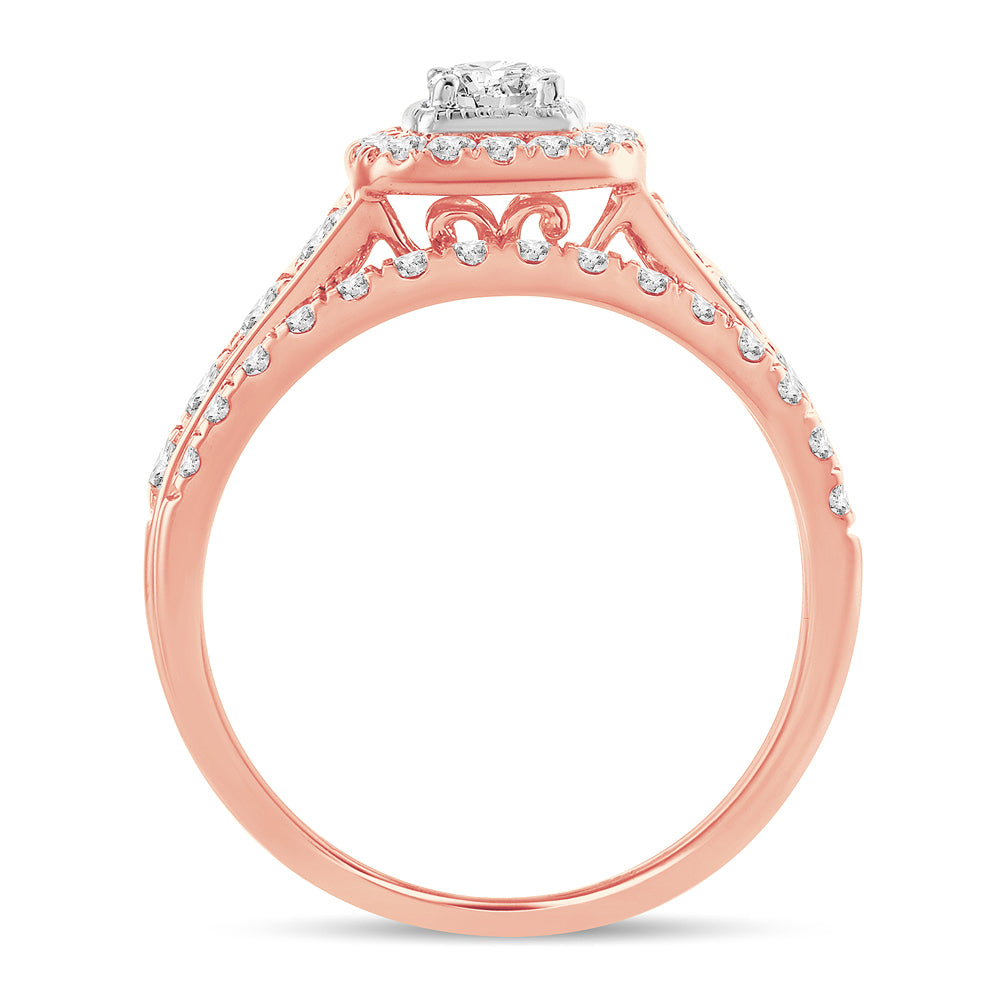 14k Rose Gold 1CT Lab Diamond Womens Engagement Ring