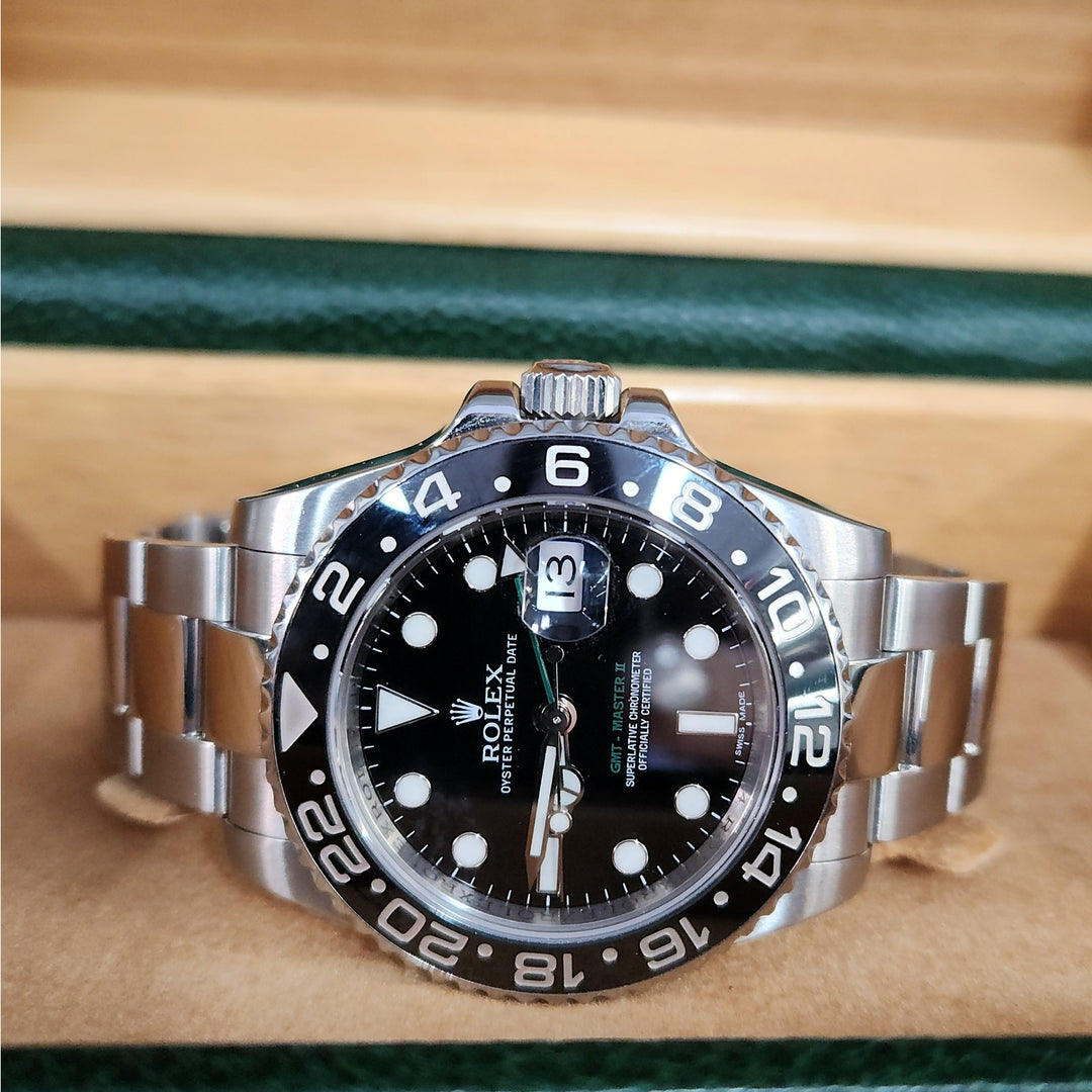 Rolex GMT-Master ll 116710LN 40mm Stainless Steel Black Ceramic Bezel w/ Box