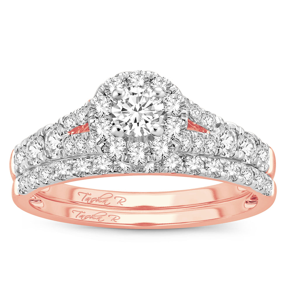 Romantic 14k Rose Gold Lab Diamond Bridal Ring (1CT)