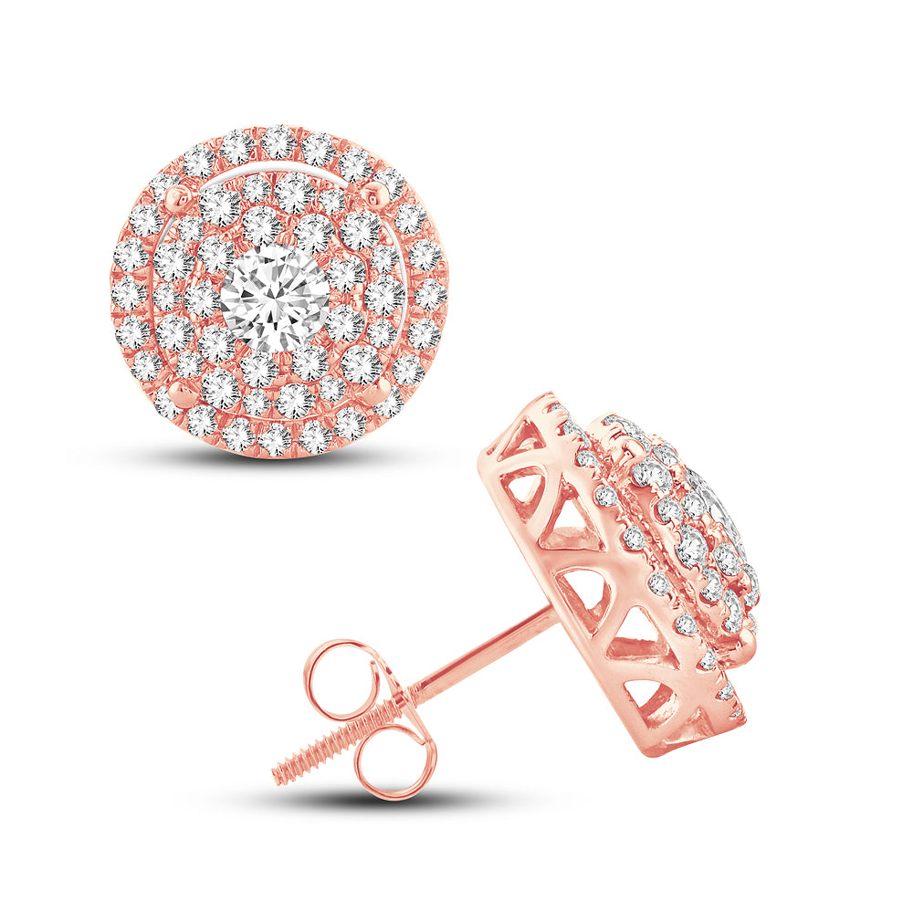 14k Rose Gold Lab-Grown Diamond Stud Earrings (2.05CT)