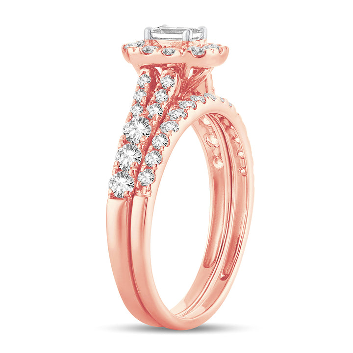 14k Rose Gold 1CT Lab Diamond Fancy Cut Engagement Ring