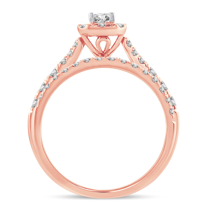 14k Rose Gold 1CT Lab Diamond Fancy Cut Engagement Ring
