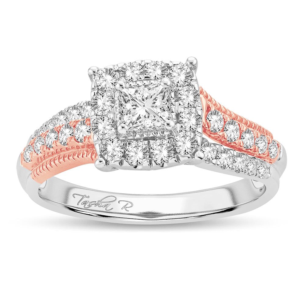 Romantic 14k Rose Gold 0.75CT Lab Diamond Engagement Ring