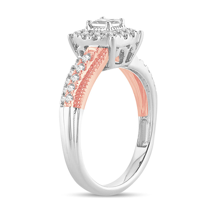 Romantic 14k Rose Gold 0.75CT Lab Diamond Engagement Ring