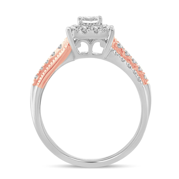 Romantic 14k Rose Gold 0.75CT Lab Diamond Engagement Ring