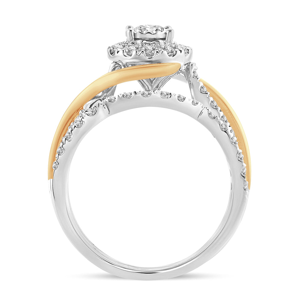 14K Yellow Gold Lab Diamond Bridal Ring - 1.10CT Brilliance